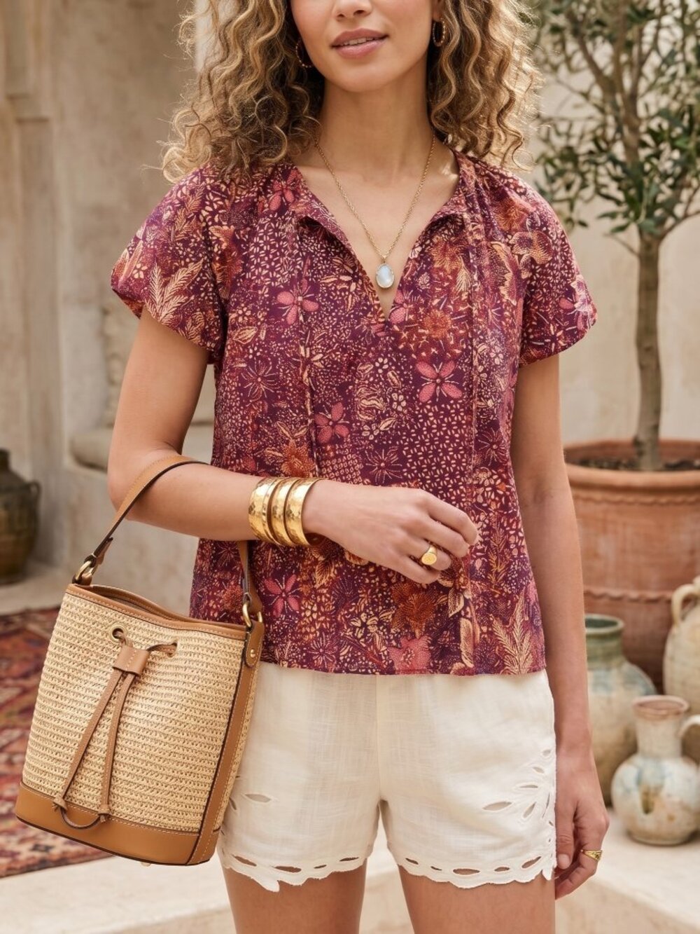 Ulla Johnson Issa Floral Print Blouse Odessa Cotton Blend NWT Size 4 $270